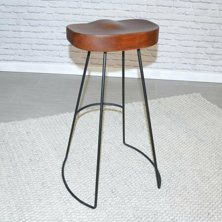 GUEST ROOM Saga Bar Stool - Chestnut & Black - 31 in. GU2851703